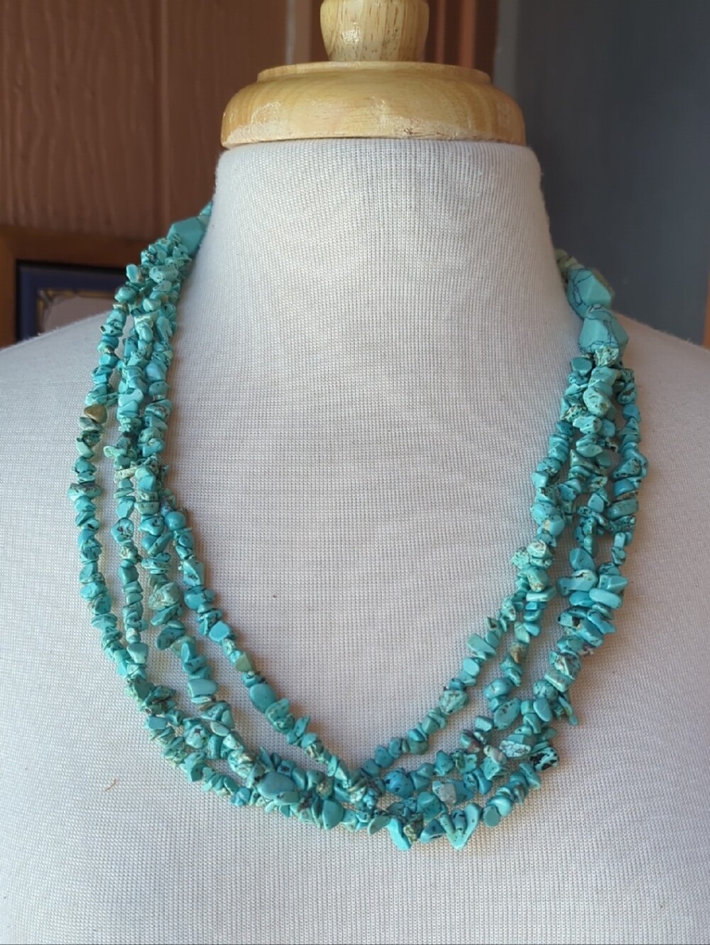 Chico's Turquoise Multi-Strand Chip Necklace